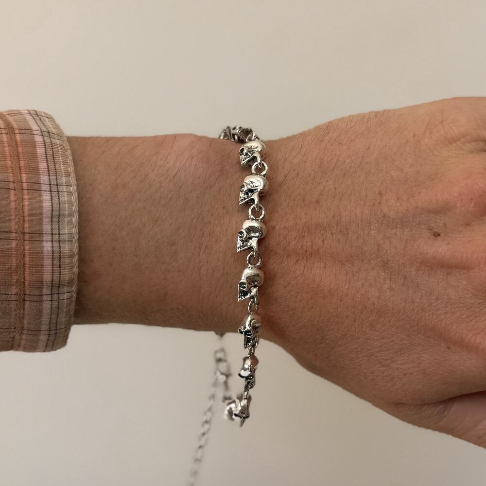 Y2K Skull Stainless Steel Chain Bracelet